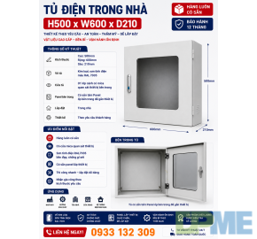 Tủ điện trong nhà H500xW600xD210 cho hệ SoLa